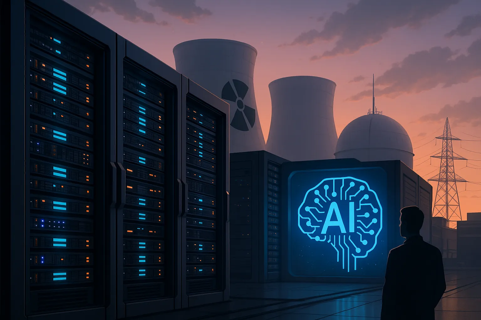 구글이 소형 원자로에 투자하는 것을 표현한 AI 이미지.