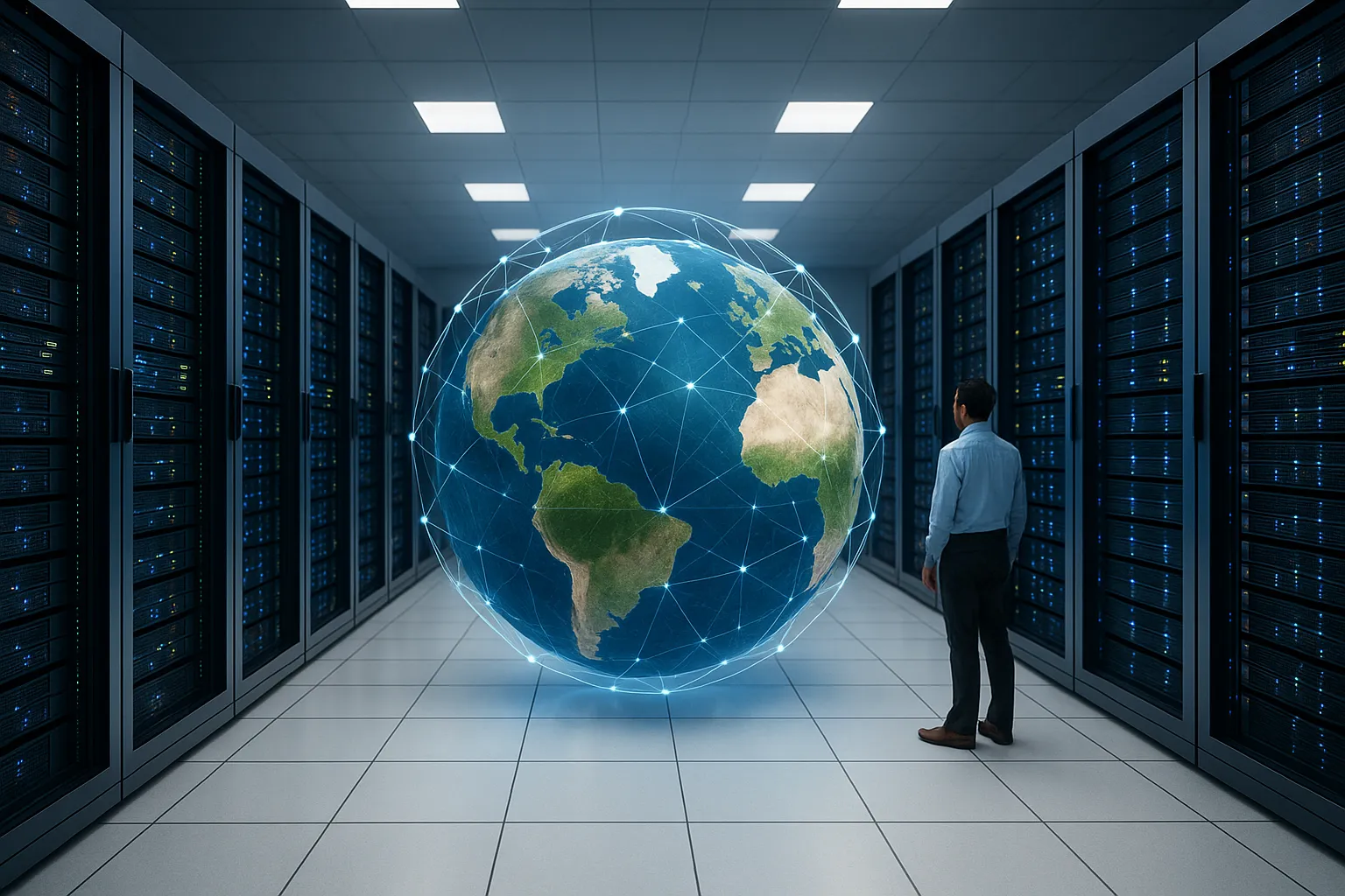 AI가 전세계로 퍼지는 것을 표현한 AI 이미지.